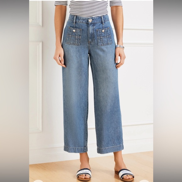 Talbots WIDE CROP JEANS - ELLA WASH - Picture 1 of 6